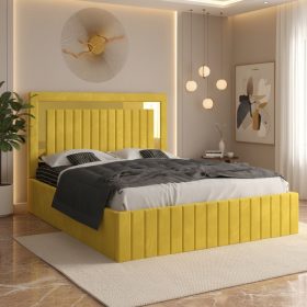 Pat Tapitat Loris Galben Catifea Premium