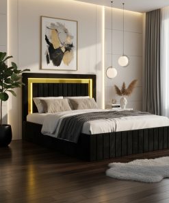 Pat Tapitat Loris Negru Catifea Premium