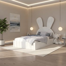 Pat Tapitat Naya Alb Catifea Premium