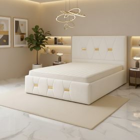 Pat Tapitat Rhea Alb Catifea Premium