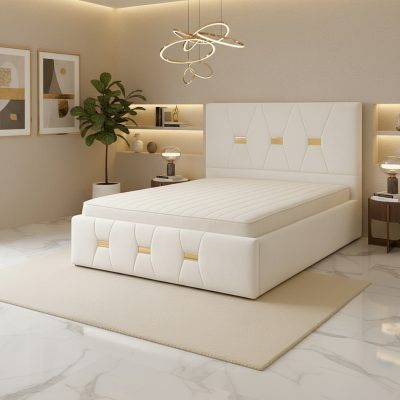 Pat Tapitat Rhea Alb Catifea Premium