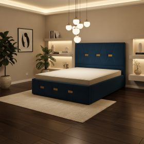 Pat Tapitat Rhea Albastru Catifea Premium