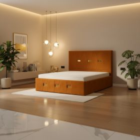 Pat Tapitat Rhea Caramiziu Catifea Premium