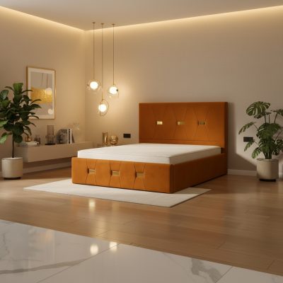 Pat Tapitat Rhea Caramiziu Catifea Premium