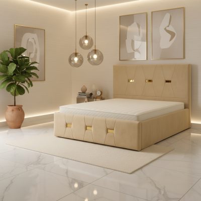 Pat Tapitat Rhea Crem Catifea Premium