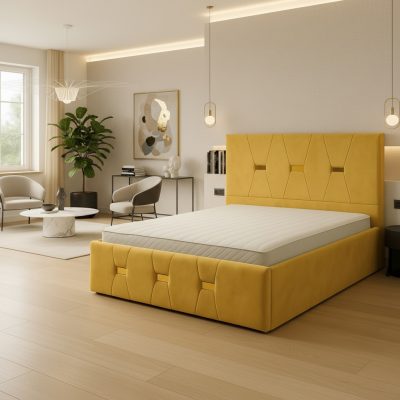 Pat Tapitat Rhea Galben Catifea Premium