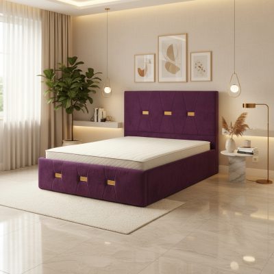 Pat Tapitat Rhea Mov Catifea Premium