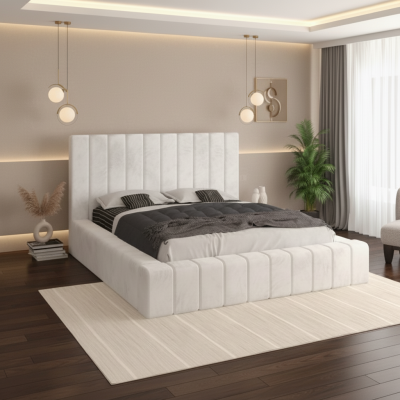 Pat Tapitat Rubin Alb Catifea Premium