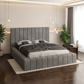 Pat Tapitat Rubin Gri Catifea Premium