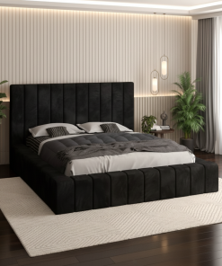 Pat Tapitat Rubin Negru Catifea Premium