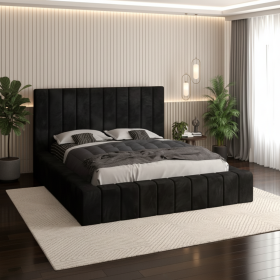 Pat Tapitat Rubin Negru Catifea Premium