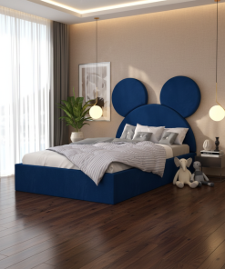Pat Tapitat Serena cu Catifea Premium Albastru