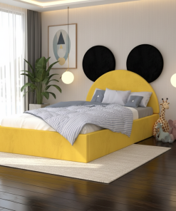 Pat Tapitat Serena cu Catifea Premium Galben Negru