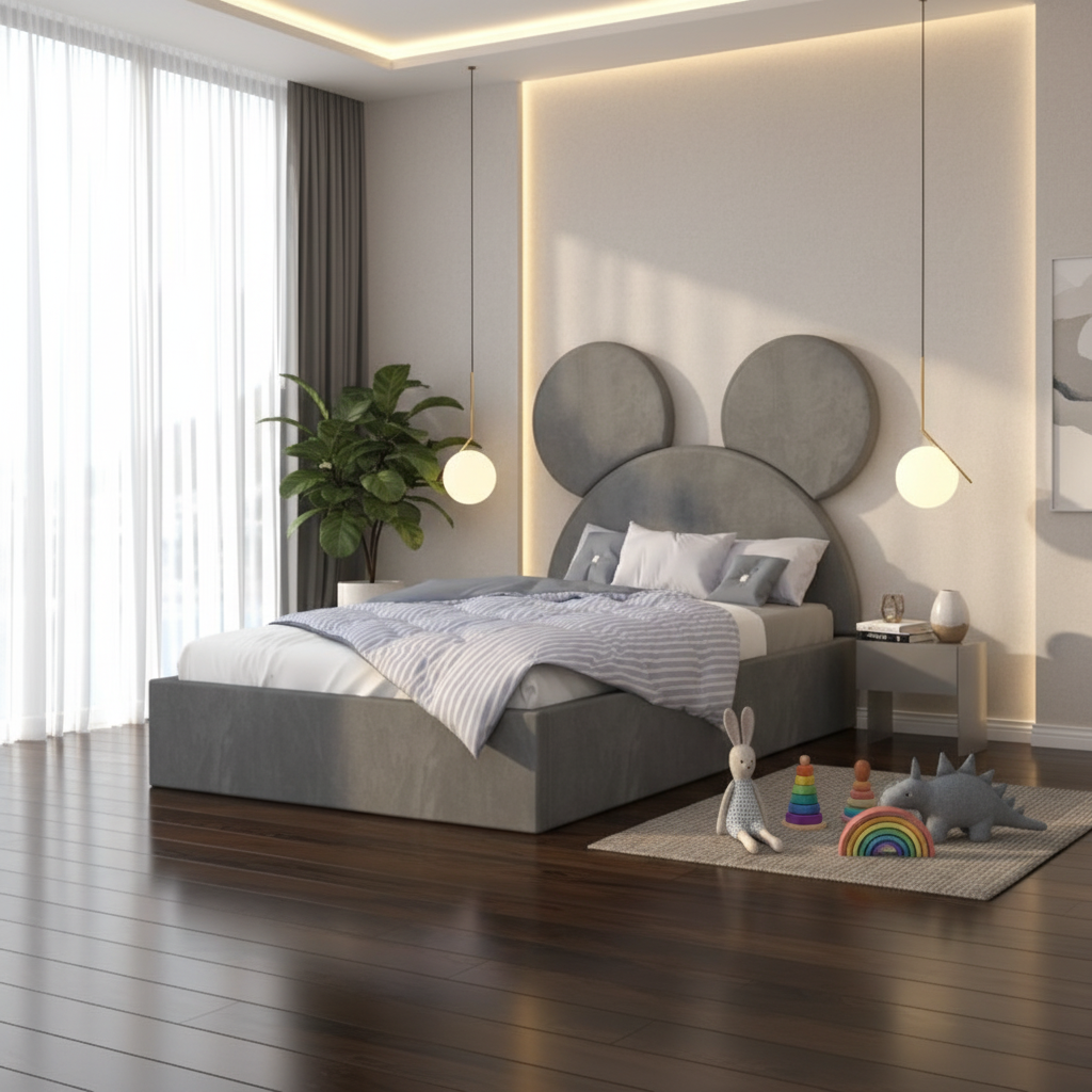 Pat Tapitat Serena cu Catifea Premium Gri