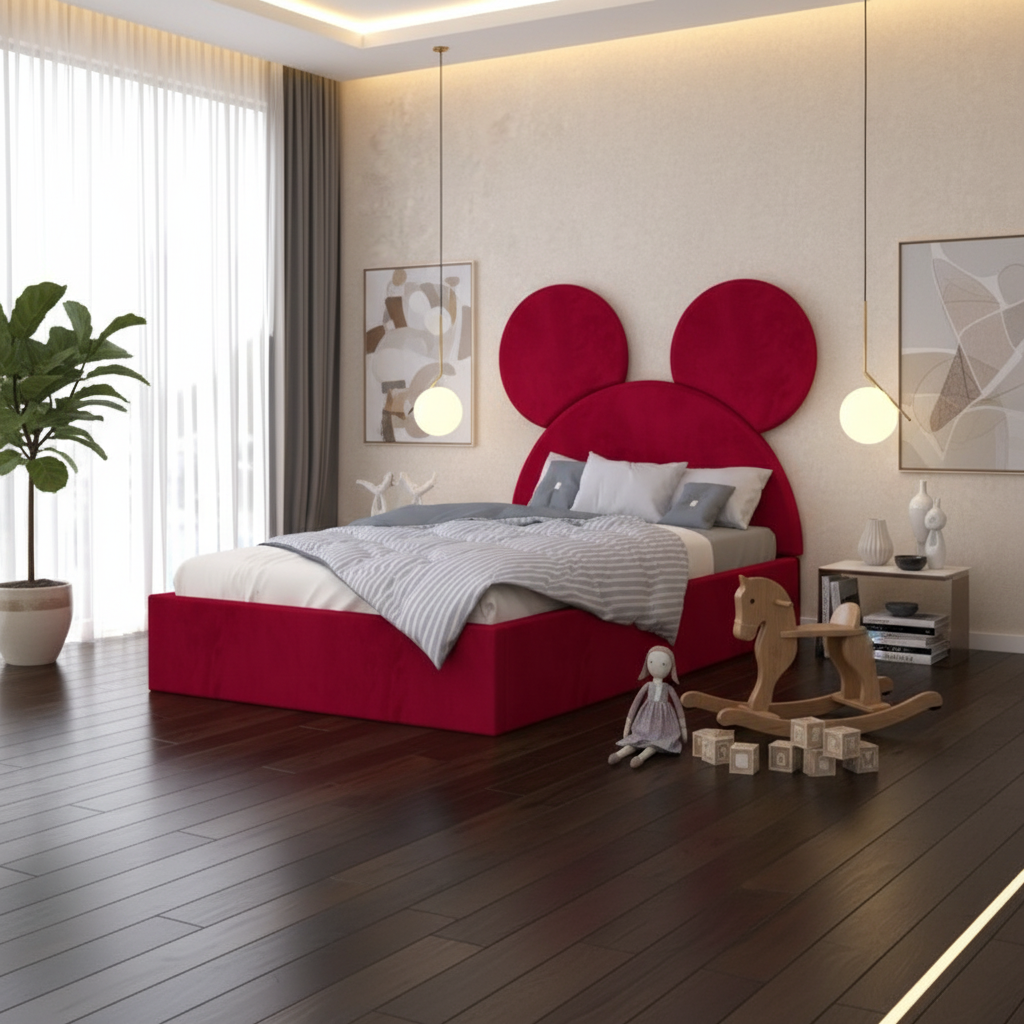 Pat Tapitat Serena cu Catifea Premium Rosu