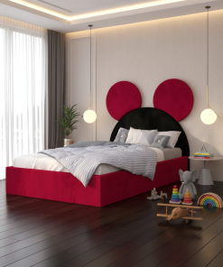 Pat Tapitat Serena cu Catifea Premium Rosu Negru