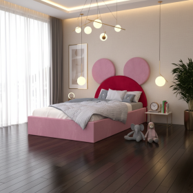 Pat Tapitat Serena cu Catifea Premium Roz Rosu