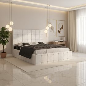 Pat Tapitat Titan Alb Catifea Premium