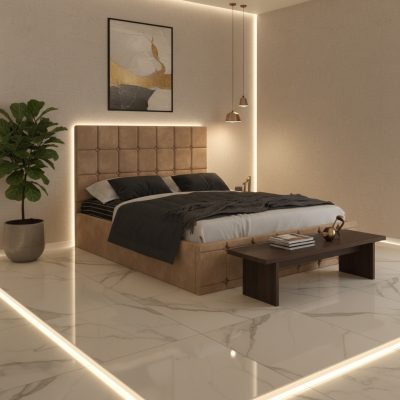 Pat Tapitat Titan Crem Catifea Premium