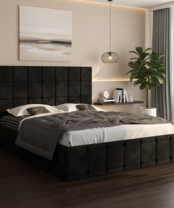 Pat Tapitat Titan Negru Catifea Premium