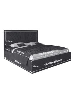 Alternative view of Pat Tapitat Enzo Albastru Premium Cu 2 Noptiere Tapitate